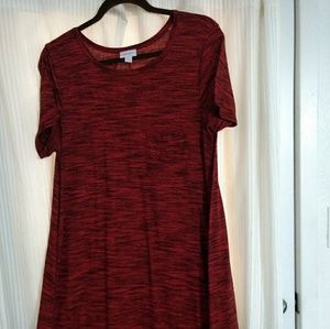 LuLaRoe M Carly Red Heathered EUC